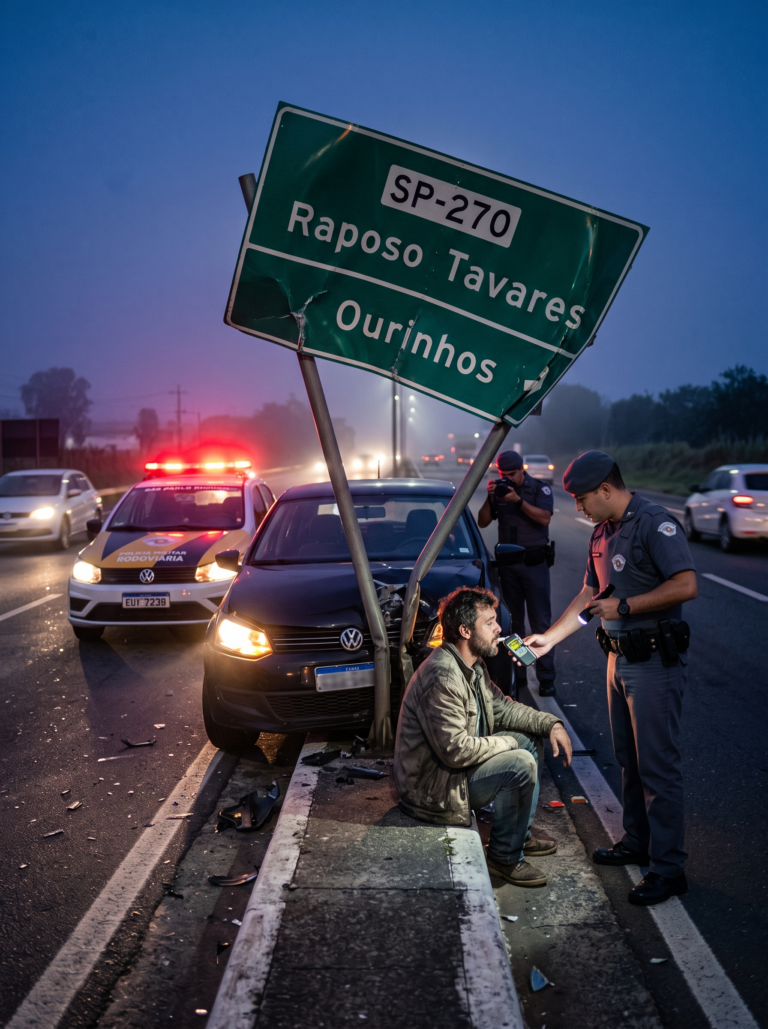 motorista-e-preso-por-embriaguez-ao-volante-apos-bater-em-placa-na-raposo-tavares,-em-ourinhos